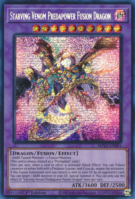 Dragón de Fusión Predapower Veneno Hambriento [MP23-EN081] Secreto Prismático Raro 