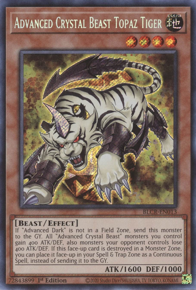 Bestia de Cristal Avanzada Tigre Topacio [BLCR-EN013] Secreto Raro 