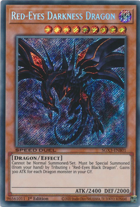 Dragón de la Oscuridad de Ojos Rojos [SGX3-ENB01] Secreto Raro 