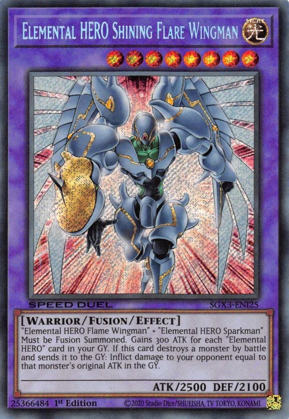 HÉROE Elemental Compañero de Ala de Llama Brillante [SGX3-ENI25] Secreto Raro 