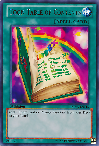 Tabla de contenido de Toon [LCYW-EN116] Raro 