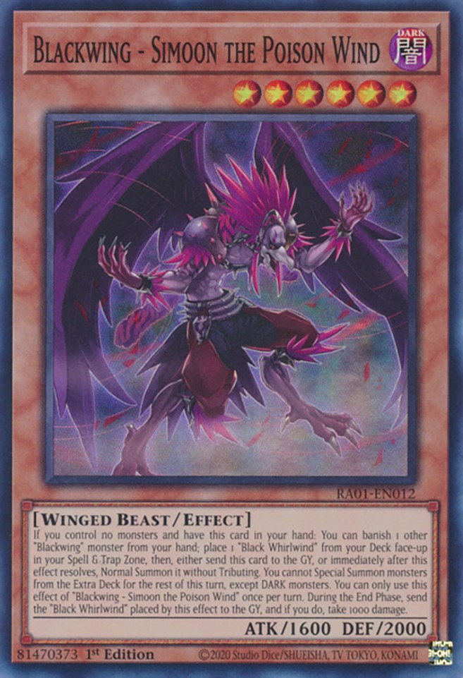 Blackwing - Simoon el Viento Venenoso [RA01-EN012] Súper Rara 