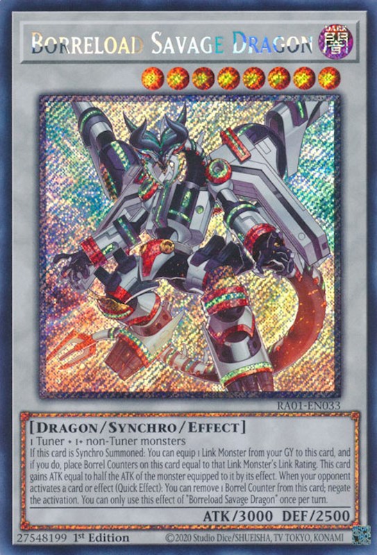 Borreload Dragón Salvaje [RA01-EN033] Secreto Raro Platino 