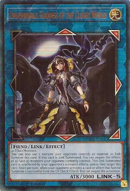 Diosa del Inframundo del Mundo Cerrado (PUR) [RA02-EN045] Rara Suprema Prismática 