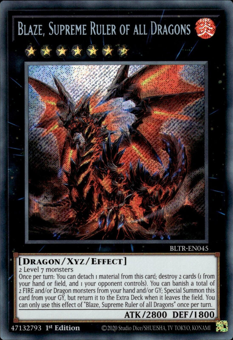 Blaze, Soberano Supremo de todos los Dragones [BLTR-EN045] Secreta Rara 