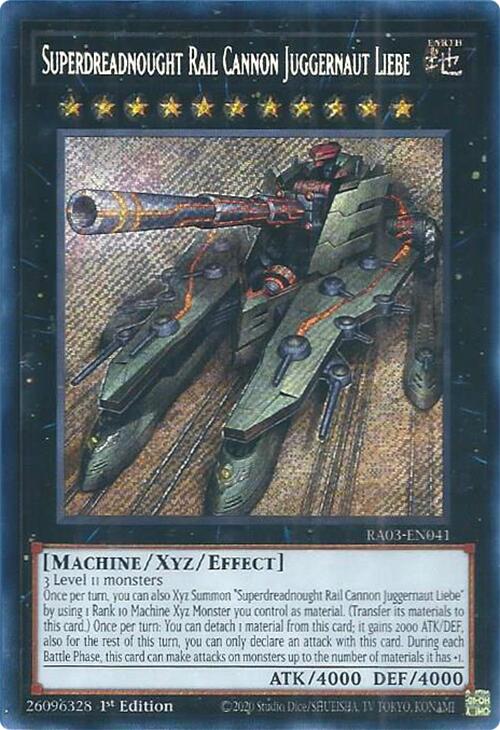 Superdreadnought Rail Cannon Juggernaut Liebe (Rara Secreta) [RA03-EN041] Rara Secreta 