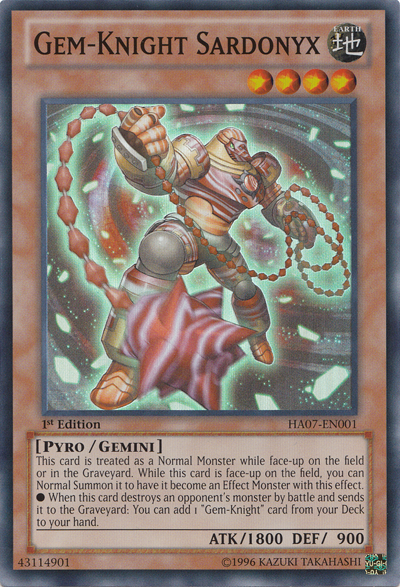 Caballero Gema Sardonyx [HA07-EN001] Súper Raro 