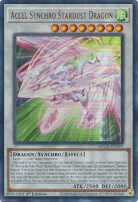 Dragón de polvo estelar sincrónico acelerado [MAZE-EN019] Ultra raro 