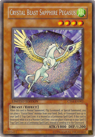 Bestia de Cristal Zafiro Pegaso [CT04-EN002] Secreta Rara 