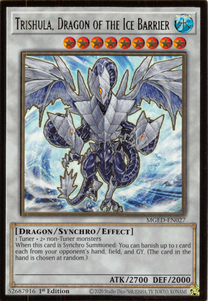 Trishula, Dragón de la Barrera de Hielo [MGED-EN027] Oro Raro 