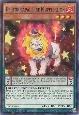 Performapal Fire Mufflerlion [SP15-EN024] Shatterfoil Raro 